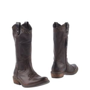 Sonora 100% leather kids cowboy boots, us size 11.5, dark brown